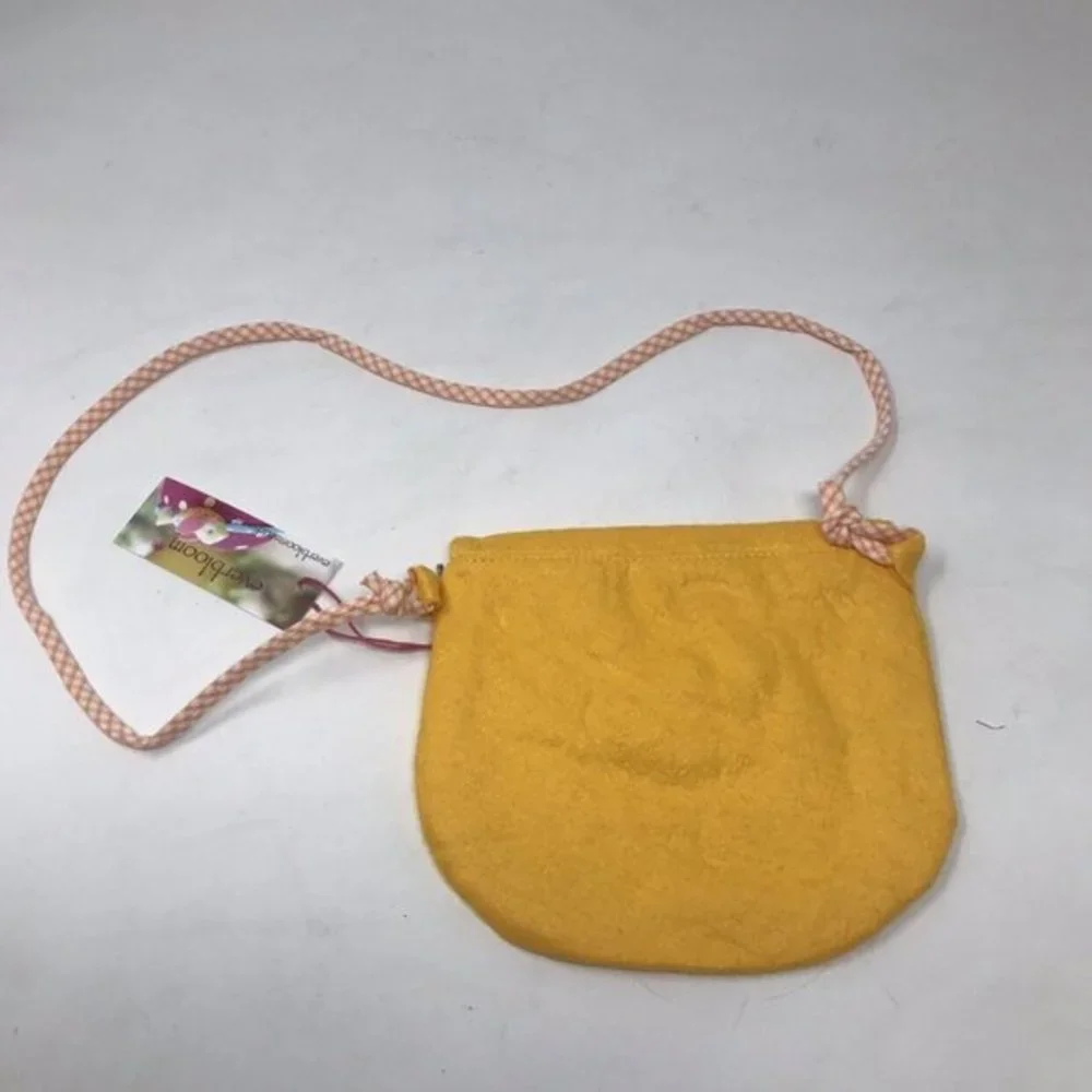 Everbloom Studio Girls Yellow Felt Purse with Flowers NEW